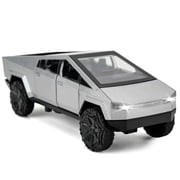 1:36 Cybertruck Pickup Truck Toy Cars, Diecast Pull Back Model Cars, Collection Vehicles, Kids Toy for Aged 3 and up, Gift Silver