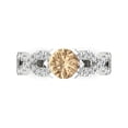 thumbnail image 1 of 1.42 ctw Solitaire with Zirconia Diamond Accents Anniversary Ring for Women | Round Cut Yellow Moissanite | Hyperallergenic Solid 18K White Gold, 1 of 5