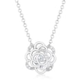 thumbnail image 1 of 1.37 CT Maya Cubic Zirconia Rhodium Rose Drop Necklace - All Clear, 1 of 1