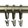 thumbnail image 1 of 1.375 in. Dia. Pivot Curtain Rings with Clips, Antique Brass, 1 of 1