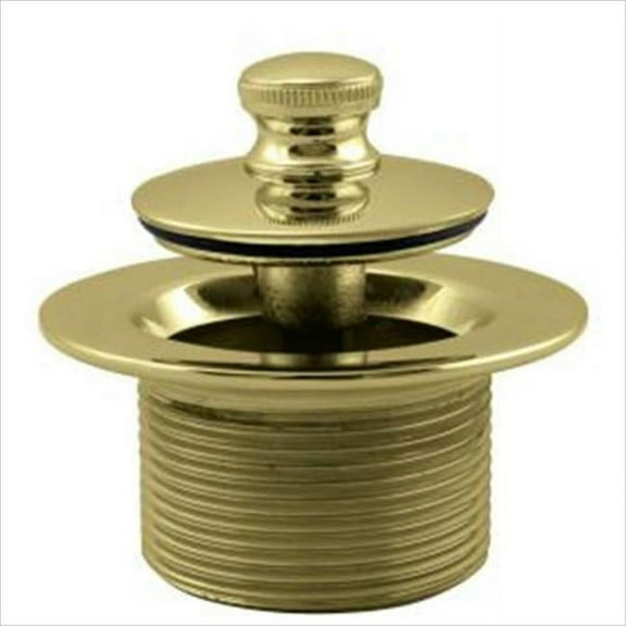 1.375 in. NPSM Fine Thread Twist-and-Close Bath Drain Plug in Polished Brass