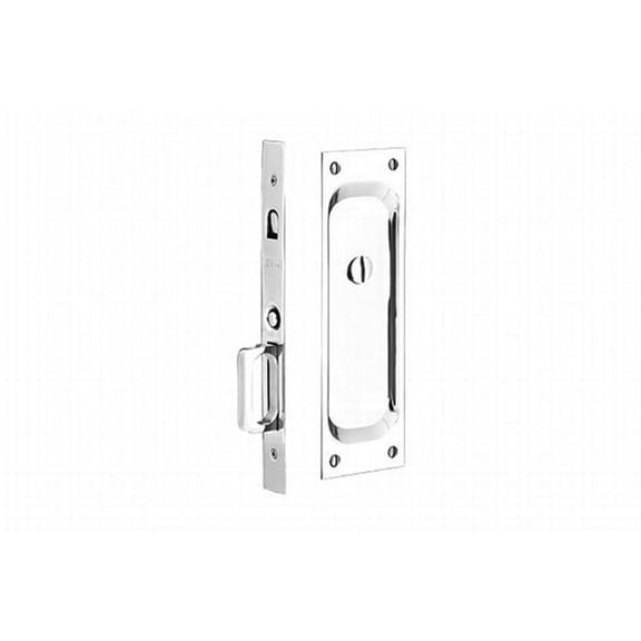 1.375 in. Privacy Pocket Door Mortise Lock, Bright Chrome