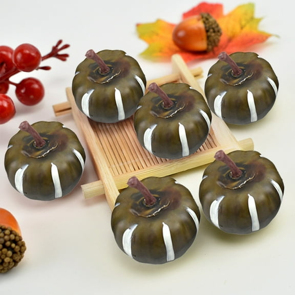 1.37x1.37x0.78 Inch 10 Pack Small Artificial Lifelike Mini Pumpkins for Home Garden Thanksgiving Halloween Decor