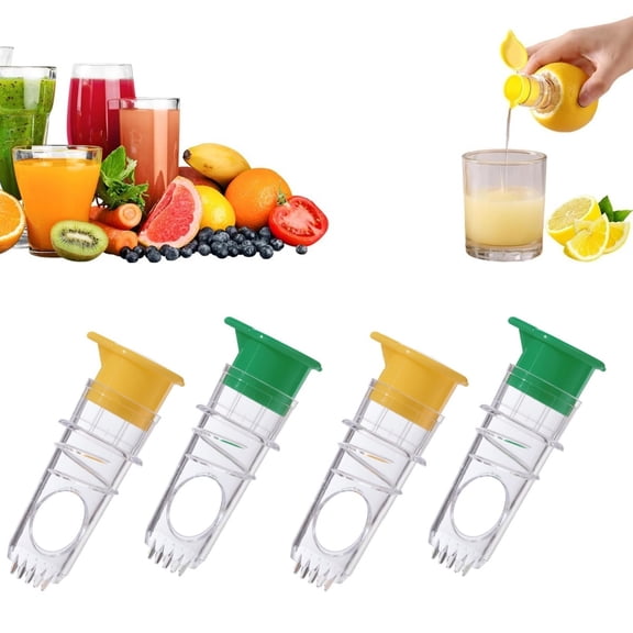 1.37x3.14In Lemon-Juicer,4 Pack of Reusable Screw Top Lemon Squeezer,QZS Plastic Mini Screw Top Citrus Juicer for Home,Office