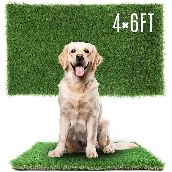 1.38" Artificial Grass Turf 4 x 6 FT, Dog Grass Pads Indoor Outdoor Garden Lawn Landscape Patio Turf Mat Thick Fake Faux Grass Rug Dog Pets Mat for Puppy Potty Training