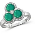 thumbnail image 1 of JewelersClub 1.38 Carat T.W. Emerald and 1/20 Carat T.W. White Diamond Sterling Silver 3-Stone Ring, 1 of 1