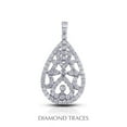 thumbnail image 1 of 1.38 Carat Total Natural Diamonds 14K White Gold Pave & Bezel Setting Teardrop Fashion Pendant, 1 of 1