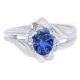 thumbnail image 1 of AFFY 1.38 Ct Simulated Sapphire & White Natural Diamond Solitaire Ring in 14k White Gold Ring Size - 11.5, 1 of 1