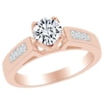thumbnail image 1 of AFFY 1.38 Ct White Natural Diamond Solitaire Engagement Ring in 14k Rose Gold, 1 of 1