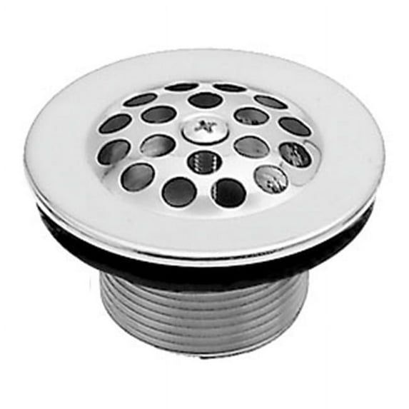1.38 in. Bath Drain with Grid and Screw - Polished Nickel