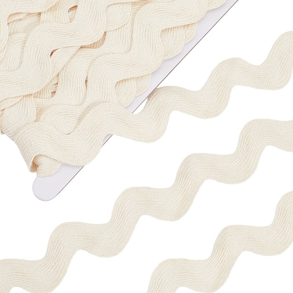 1.38 inch/35mm Cotton Rick Rack Trim for Sewing 10 Yards RIC Rac Rickrack Lace Wave Ribbon Floral White Zig Zag Wave Bending Fringe Lace Trim