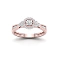 thumbnail image 1 of 1/3Ct TDW Diamond 10k Rose Gold Halo Vintage Style Engagement Ring (I-J, I2), 1 of 4