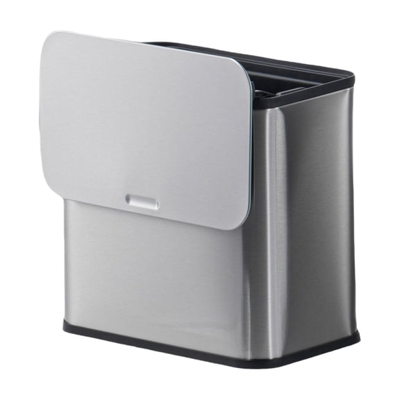 GARVEE 1.3 Gallon Removable Liner Bathroom Stainless Steel Garbage Cans with Inner Bucket & Charcoal Filter, Silver