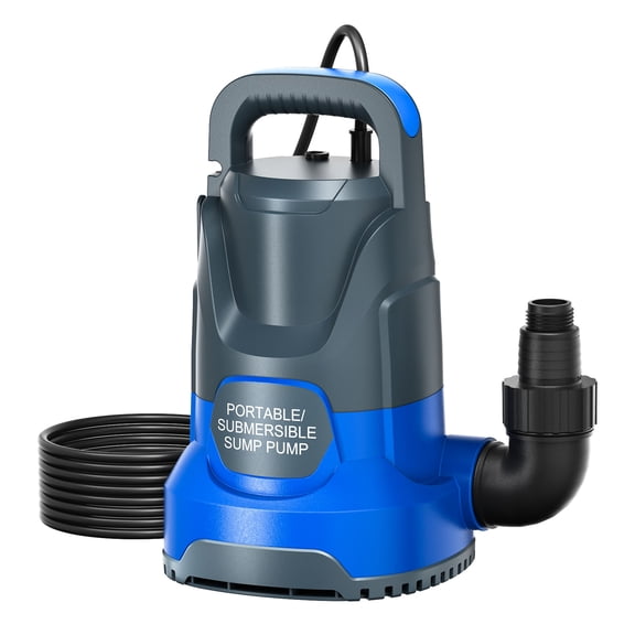 1/3HP Water Transfer Sump Pump 5400GPH, Fully Submersible Electric Portable Pump for Hot Tub Refreshing, Swimming Pool Fast Water Draining
