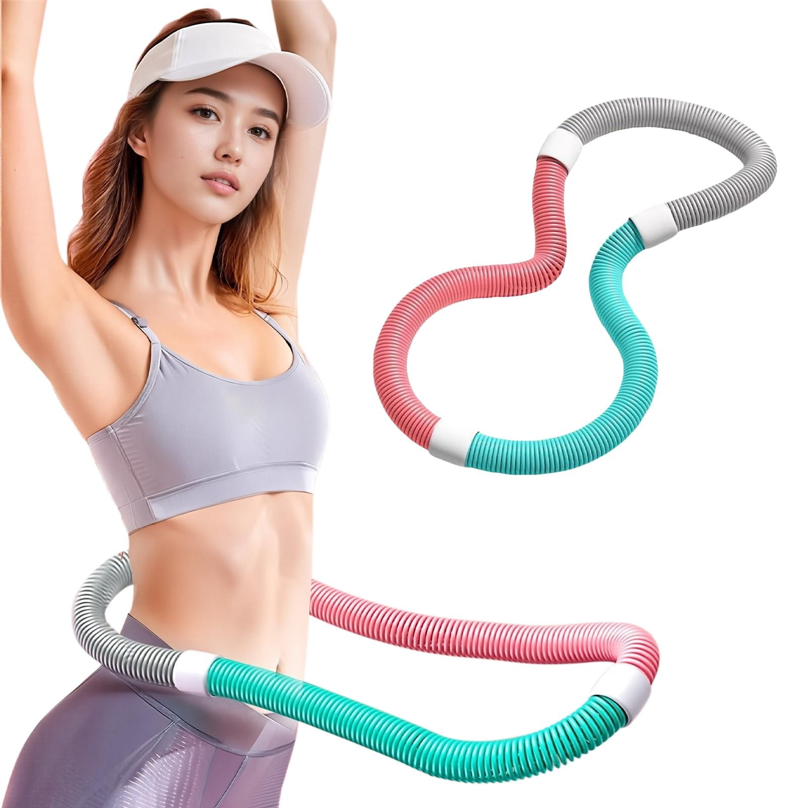 3LB Weighted Soft Spring Hula Hoop For Adults – Foldable, Waist-Friendly Fitness Hoop, Portable Exercise For Home & Travel