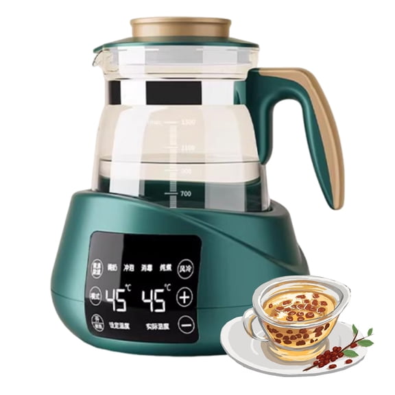 1.3L Multifunctional Tea Maker Electric Kettle, High Temperature Resistant Thickened Glass Chinese Medicine Pot for Tea,Coffee,Milk,Yogurt
