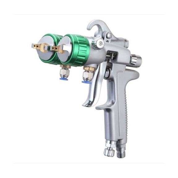 1.3MM Nano Chrome Double Nozzle Spray Gun Double Head Pressure Feed Paint Spraying ,Easy to Operate