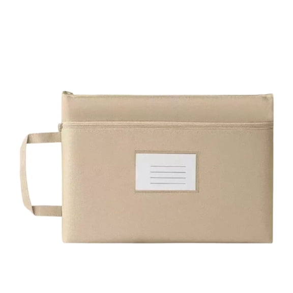 1-3PC A4 Document Bag with Handle Double Pocket Zippered Canvas File Pouch Oxford Fabric with Card Pocket for Paper Book Project Office Travel