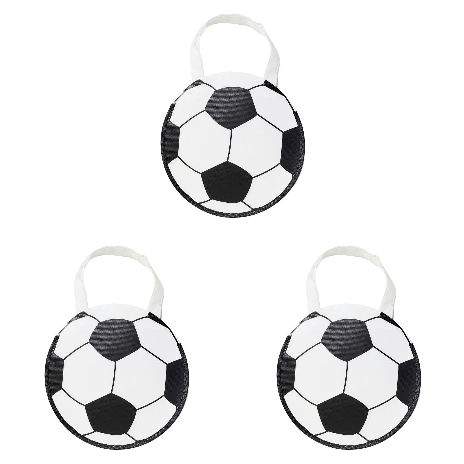 1-3PC Soccer Party Favor Bags Ball Themed Goody Candy Bags Sport Game Treat Handbags Non Woven Gift Bags for Sport Theme Supplies Reusable 10.2x10.2 Inch