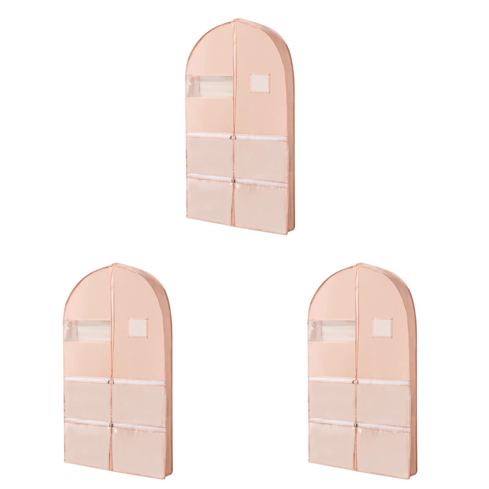 1-3PC Suit Bags Hanging Garment Bags with Window for Coats Jackets Dresses Closet Organizer Space Saving Storage Solution for Travel Packing Non Woven