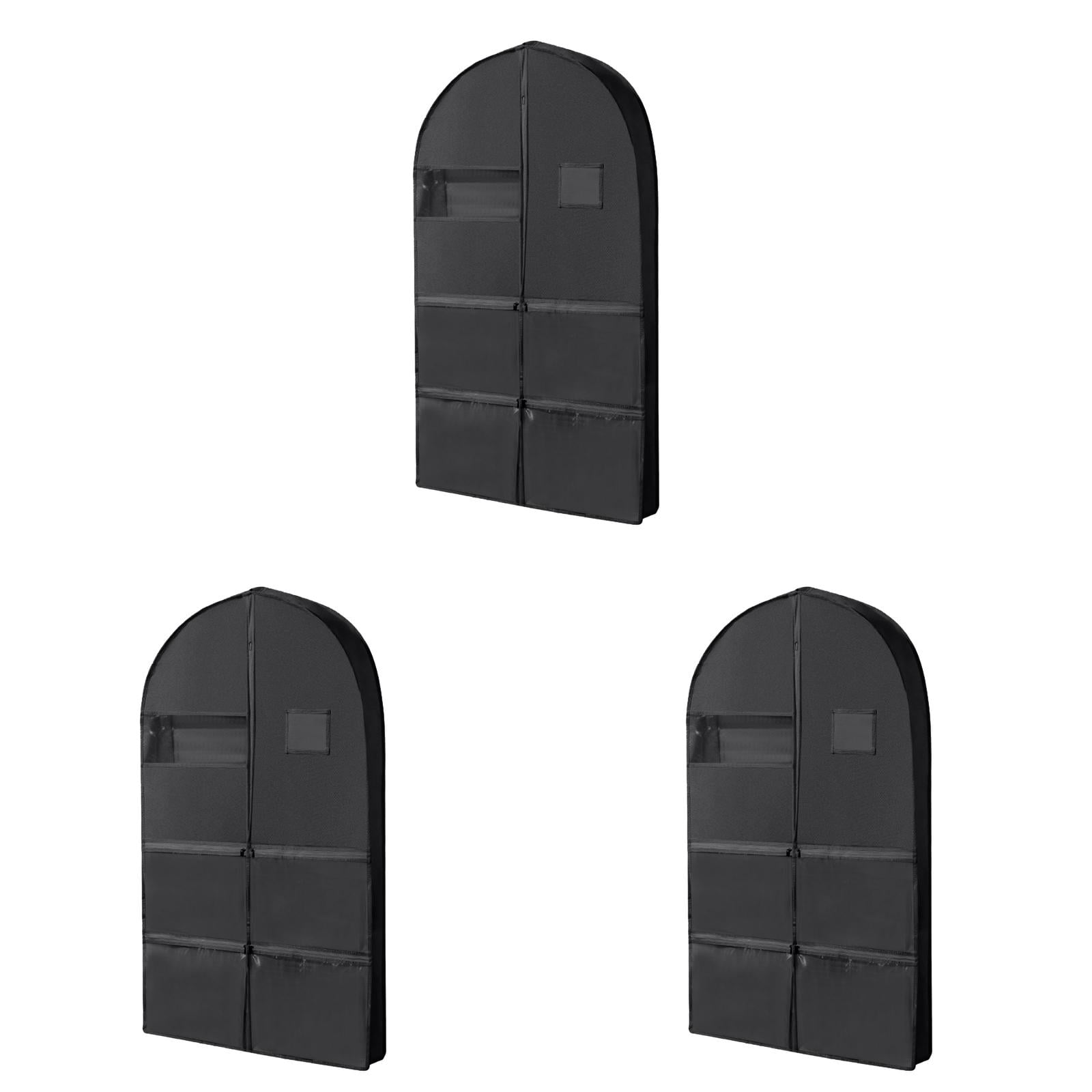 1-3PC Suit Bags Hanging Garment Bags with Window for Coats Jackets Dresses Closet Organizer Space Saving Storage Solution for Travel Packing Non Woven