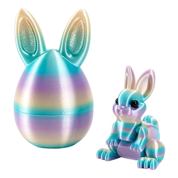 1/3PCS 3D Printed Easter Eggs with Bunnies Inside Rabbit Egg, Easter BasketStuffers, Easter Gifts Home Executive Desk Decor, Surprise Rabbit Eggs