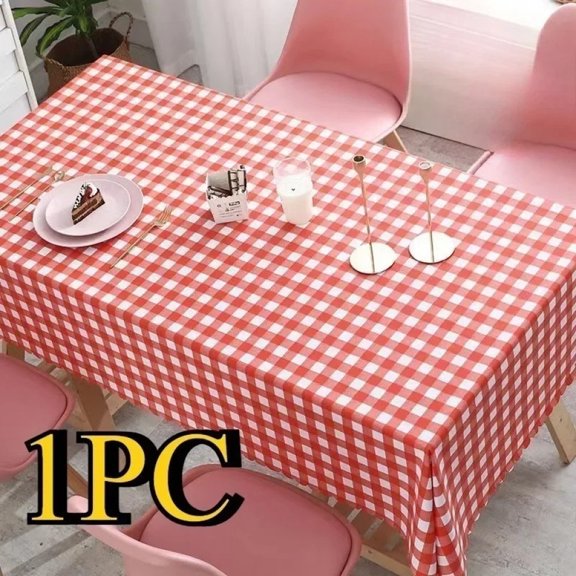 1/3PCS Disposable Checkered Tablecloth Plastic Tablecloth for Birthday Party Wedding Picnics Easy To Clean