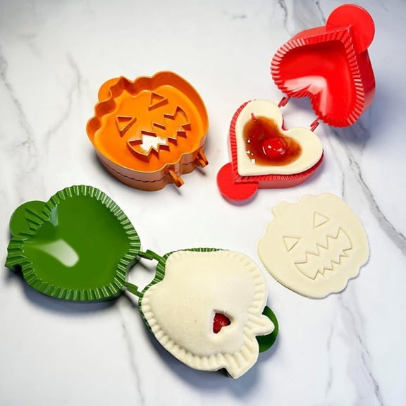 1/3PCS Hand Pie Molds,Dough Presser Pocket Pie Mold,Mini Pie Mould Dough Press Mold Tool,Hallowee Pocket Pie Molds with Apples, Pumpkins and Love Heart Shape