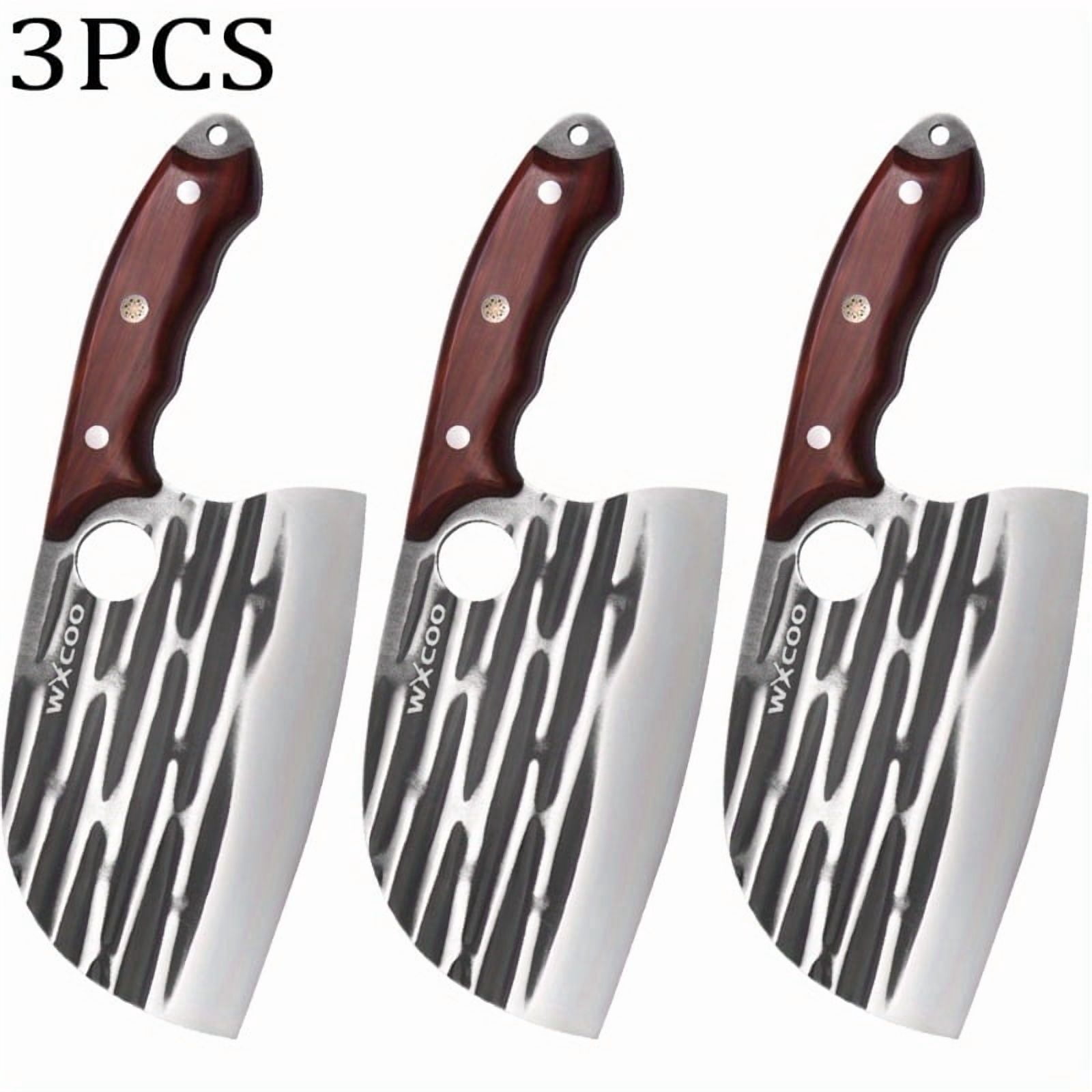 1/3PCS High Carbon Steel Boning Knife with Knife Sheath Handmade Forged Knife Utility Knife Sharp Edge for Cooking Kitchen Chef Fruit Vegetable Fish Meat Peeler Barbecue Multipurpose Chef Knife