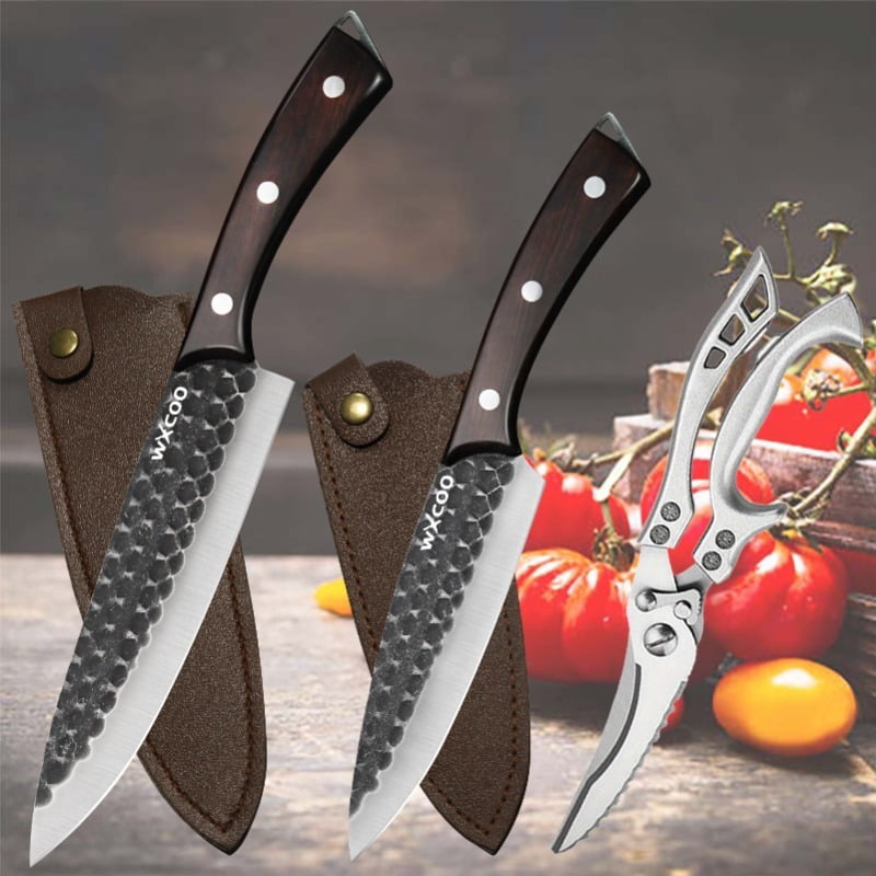 1-3PCS Stainless Steel Utility Knife Chef Knife Multipurpose Knife Boning Knife Sashimi Knife Sharp Cleaver Professional Cooking Knife Kitchen Accessories Kitchen Scissors Fruit Knife Meat Beef Fish