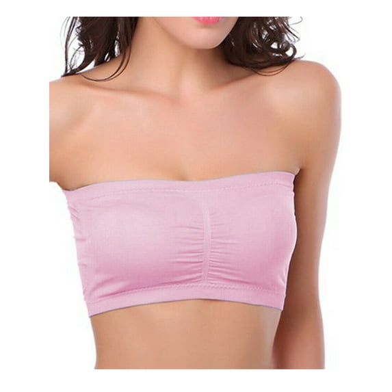 1-3Packs Women Strapless Bandeau Bra Wirefree Padded Bralette Tube Bra S-XXXL
