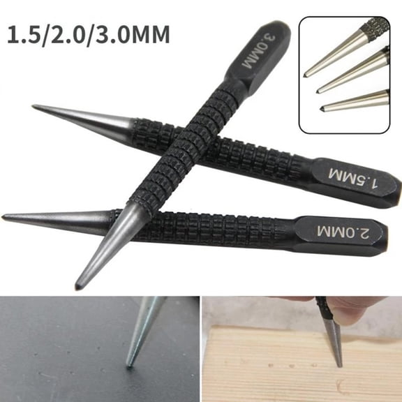 1/3Pc 100Mm Center Punch Positioning Punch Drilling Fixer Black Cylindrical Nail Punch Pin Hand Tools Accessories 1.5Mm/2Mm/3Mm 3Mm Fangkenuo