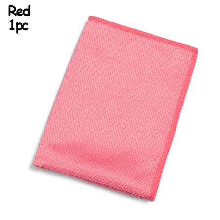 1/3Pcs Absorbent Glass Window Kitchen & Dinning Car Cleaning Rags Dish Cloth Washing Towel Scouring Pad RED 1PC