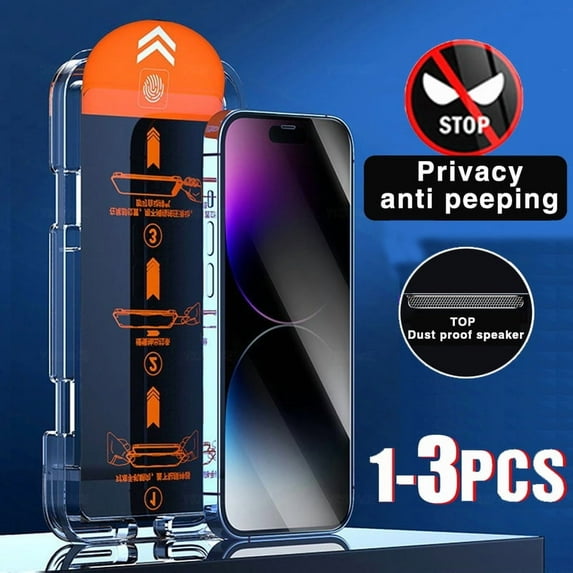 1-3Pcs Dust Free Fliter Kit Privacy Anti-Spy 9H Tempered Glass Screen Protector For iPhone 15 14 Plus 13 12 mini 11 Pro XS Max For iPhone 15 Plus 2 Pieces
