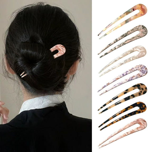 1/3Pcs French Style Hair Pins U-Shaped Large Hair Sticks Versatile Styling DIY Hairstyles Acetate Hair Forks Hair Accessories