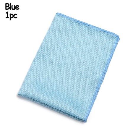 1/3Pcs Polyester Car Glass Window Household Washing Towel Dish Cloth Cleaning Rags Scouring Pad BLUE 1PC