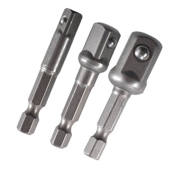 1/3Pcs Socket Adapter 1/4 Hex Shank Nut Driver Extension Drill Socket Head Conversion Rods Adapt For Screwdriver Handle Tool B Smile Home