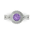 thumbnail image 1 of Halo Engagement Ring for Women - 1.3125ct Simulated Alexandrite in 14K White Gold Promise Ring, 1 of 6