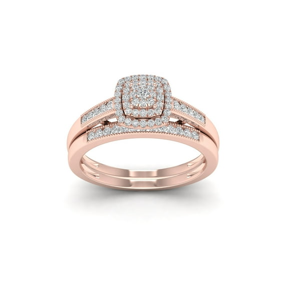 1/3ct TDW 10k Rose Gold Diamond Bridal Set