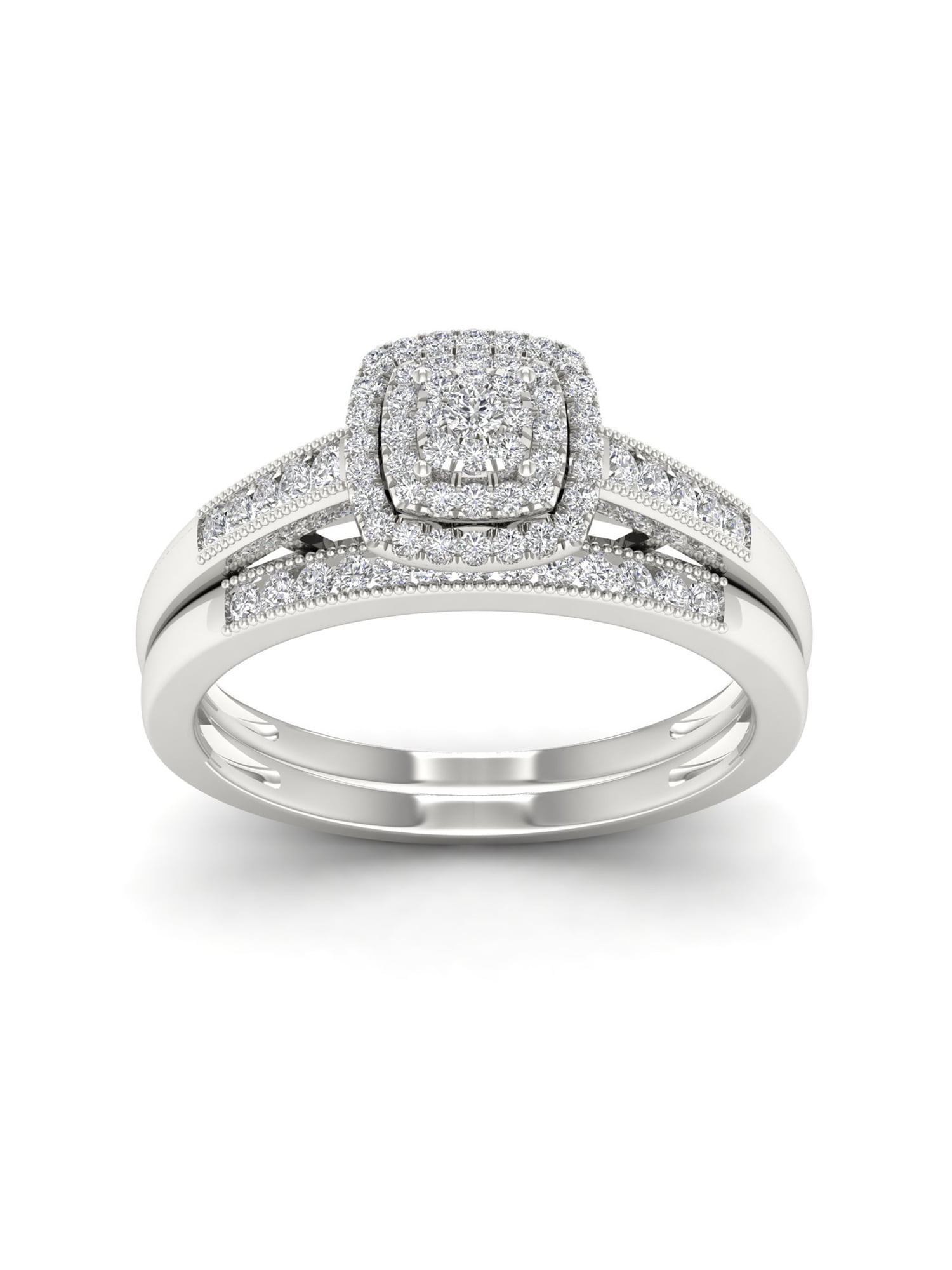 1/3ct TDW 10k White Gold Diamond Bridal Set