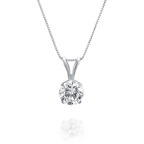 1/3ct tw Diamond Solitaire Pendant Necklace in 14k White Gold