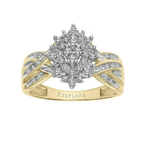 1/3ctw Certified Genuine Diamond 10KT Yellow Gold Ladies Marquise Limited Edition Ring by Keepsake