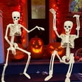 thumbnail image 1 of 1.3ft Life-Size Skeleton Outdoor Spooky Decor, Posable Joints Halloween Decor Yard Display Front-Lawn Centerpiece Cute Gift for Neighbors, 1 of 6