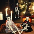thumbnail image 1 of 1.3ft Life-Size Skeleton Outdoor Spooky Decor, Posable Joints Halloween Decor Yard Display Front-Lawn Centerpiece Cute Gift for Neighbors, 1 of 6