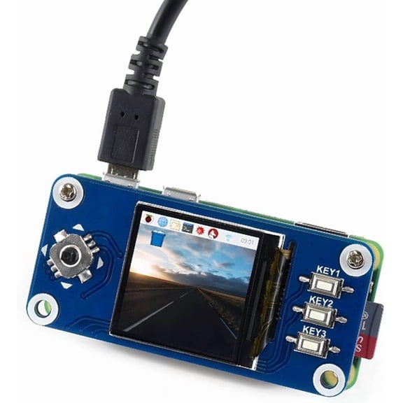 1.3inch LCD Display HAT for 4B/3B+/3B/2B/Zero/Zero W/Zero WH, IPS Screen 240x240 Pixels RGB, 65K Display Color with Embedded Controller Communicating via SPI Interface