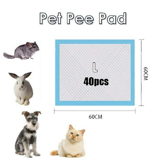 1.3kg/pack Super Thick  Absorbent Waterproof Dog and Puppy Pet Training Pad, Housebreaking Pet Pad, 40-Count Large-Size, 23.6’’X23.6’’ , Blue