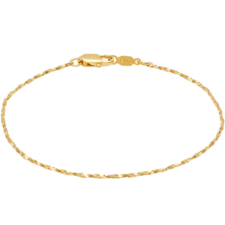 Solid 14k Yellow Gold Snake Chain Bracelet – Textured Design With Lobster Clasp, 7 Inches Long, Made In Italy