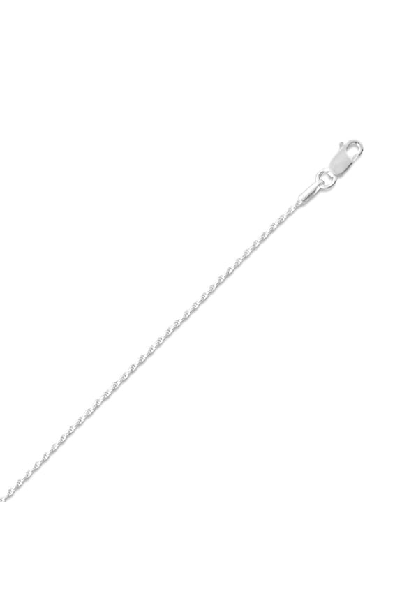 1.3mm 925 Sterling Silver Sparkle-Cut Rope Chain Necklace Lobster Clasp Closure 14 Inch Chain Necklace