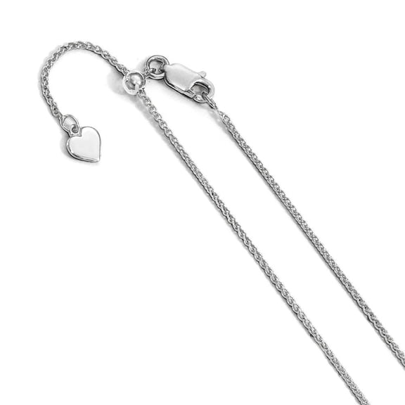 1.3mm Sterling Silver Adjustable Wheat Chain Necklace - 3.3 Grams - 22 Inch