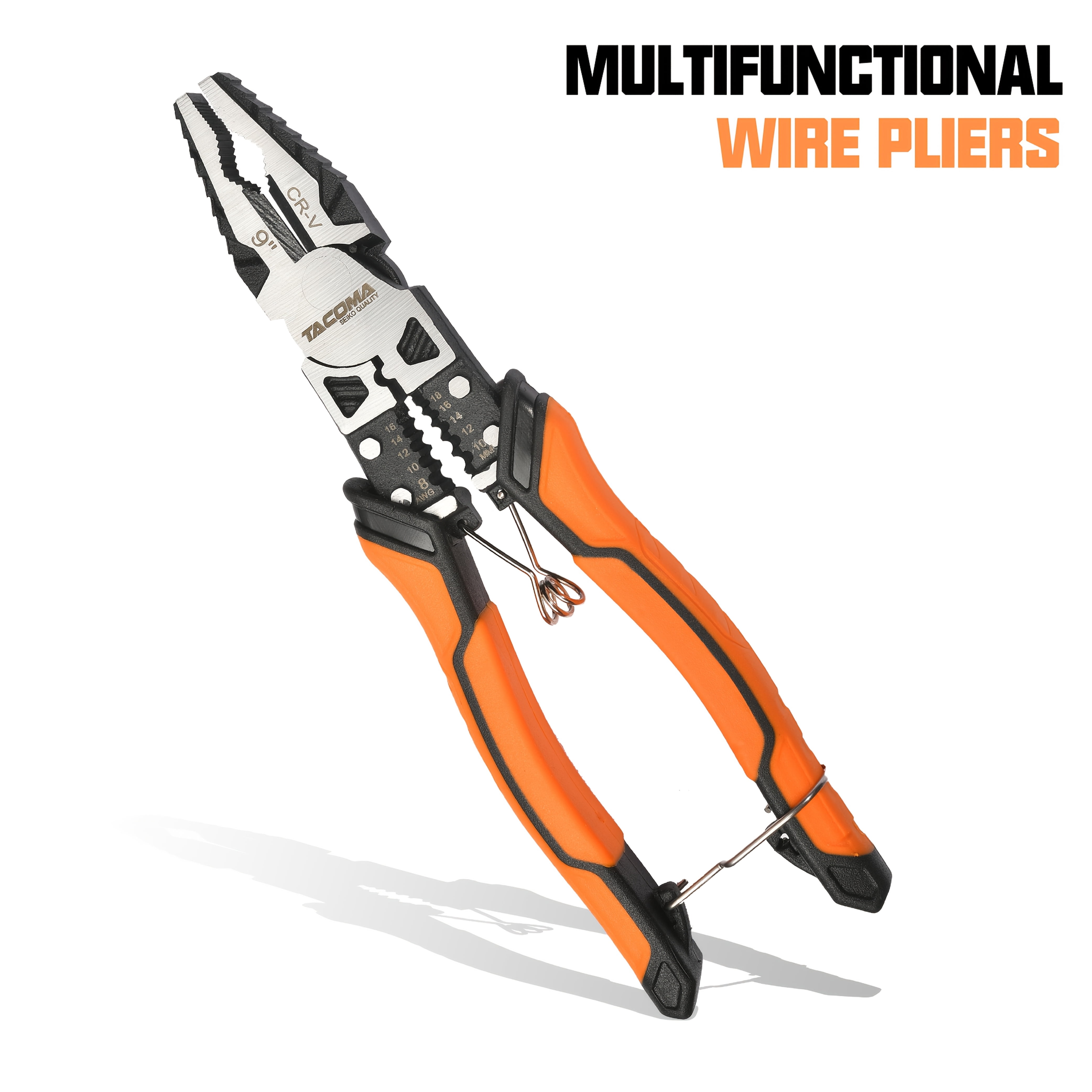 1/3pcs Industrial-Grade Multi-Functional 9-in-1 Pliers Or Set, 8.5" Long-Nose Pliers, 8.5" Wire Cutters, 8" . Suitable For Electrical Work, Auto Repair, Home Improvement, And Cutting Applications.